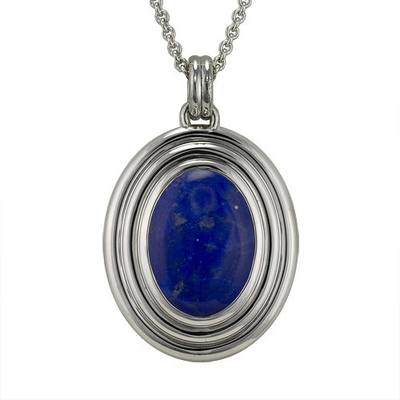 Lapis Lazuli Ribbed Cremation Pendant